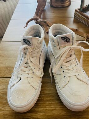 Vans White High-Top Canvas Sneakers